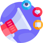 A Megaphone With Different Icons