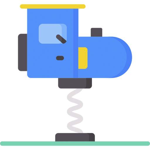 A flat, stylized illustration of a blue and yellow camera on a spring, standing on a green base, features a playful nod to Plumber Maryland, all set against a light gray background.